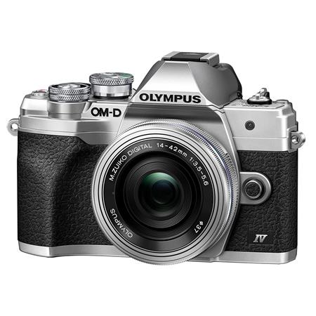 Olympus OM-D E-M10 Mark IV Camera with M.Zuiko Digital ED 14-42mm F3.5-5.6  EZ Lens, Silver