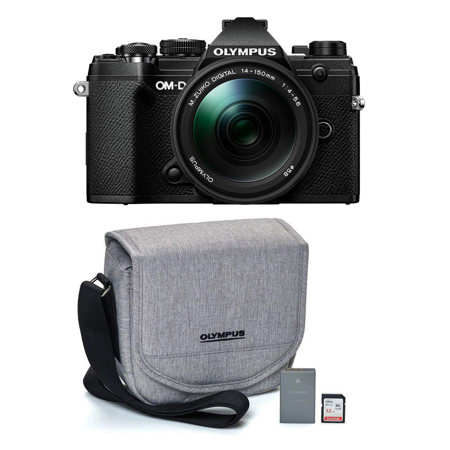 Olympus OM-D EM5 Mark III Camera with 14-150mm Lens, Black with Starter Kit