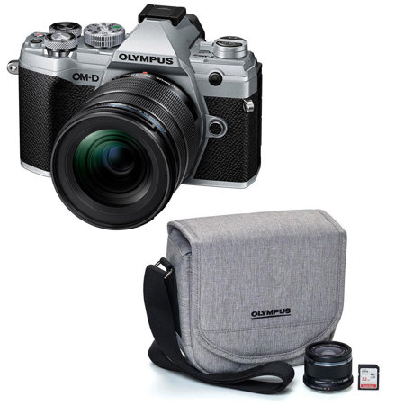 Olympus OM-D E-M5 Mark III Camera with 12-45mm Lens, Silver with 25mm Lens Kit