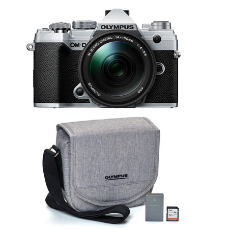 Olympus OM-D E-M5 Mark III Camera with 14-150mm Lens, Silver with Starter Kit