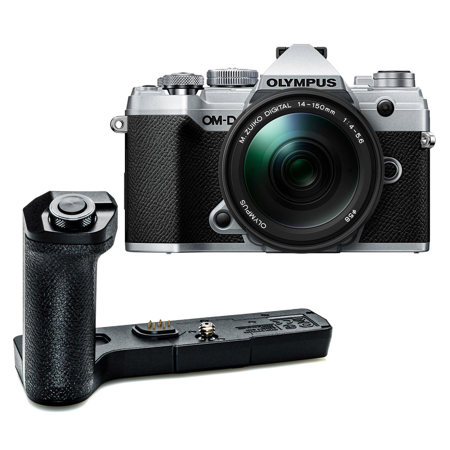 Olympus OM-D Mark III Mirrorless Camera,14-150mm Lens Silver with External Grip