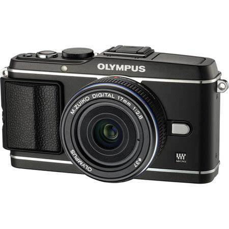 Olympus E-P3 Pen Digital Camera Black w/M.Zuiko 17mm f/2.8 & 45mm f/1.8ED & VF-2