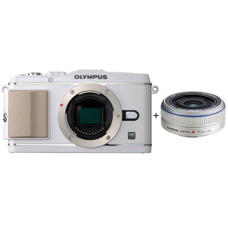 Olympus E-P3 Pen Camera White with 17mmf/2.8 Silver Kit