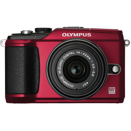 Olympus PEN E-PL2 Camera w/II Lens Kit, Battery, Red