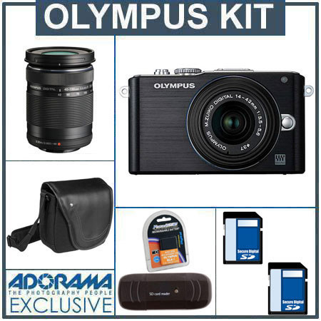 Olympus E-PL3 14-42mm Camera Bundle w/Additional 40-150mm Lens & Accessory Kit