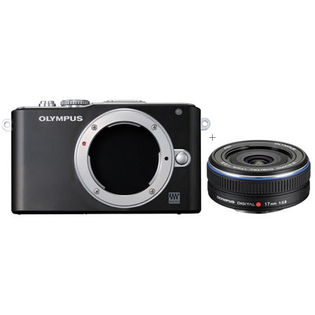 Olympus E-PL3 Mirrorless Digital Camera, 17mm Lens, Blk/Blk
