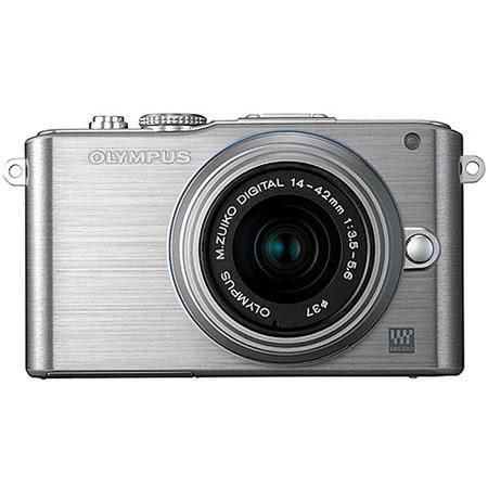 Olympus E-PL3 Digital Camera - Silver - with 14-42mm Zoom Lens, Silver - Bundle