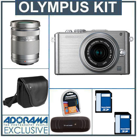 Olympus E-PL3 14-42mm Camera Bundle w/Additional 40-150mm Lens & Accessory Kit