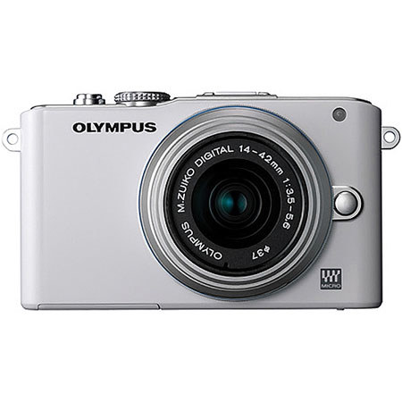 Olympus E-PL3 Mirrorless Digital Camera, 14-42mm Lens, Wh/Slv