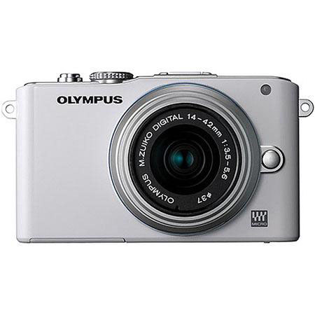 Olympus E-PL3 Digital Camera - White - with 14-42mm Zoom Lens, Silver Bundle