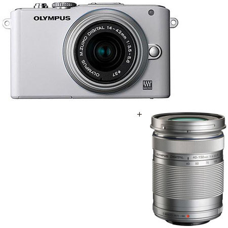 Olympus E-PL3 Mirrorless Digital Camera, White / Silver