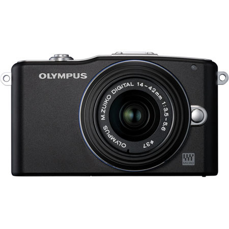 Olympus E-PM1 Digital Camera, Black with 14-42mm R II Lens