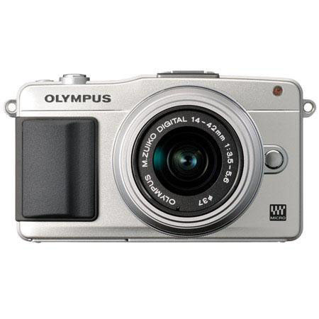 Olympus E-PM2 camera w/14-42mm Lens Silver Bundle w/32GB Card, Case, & MORE