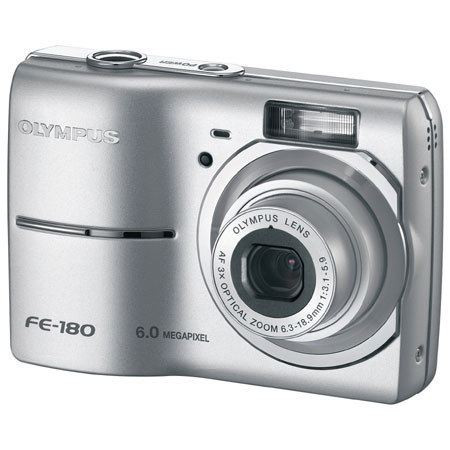 Olympus FE-180 Point and Shoot Digital Camera, 6.0 Megapixel, 3x Optical Zoom, 4x Digital Zoom, 2.5" LCD Screen