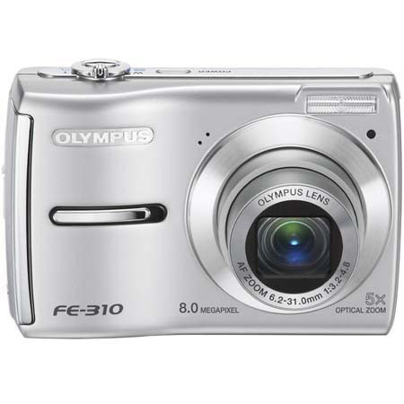 Olympus FE-310 Digital Silver Camera Kit, with 2 GB xD Picture Memory Card, Table Top Tripod, Camera bag, 4 AA Ni-MH (2300 mah) Batteries with Charger, xD USB Reader/Writer, CAMEDIA 4.0 Pro software
