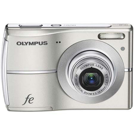 Olympus FE-45 Dig Camera, Titanium w/ 2GB Micro SD Card