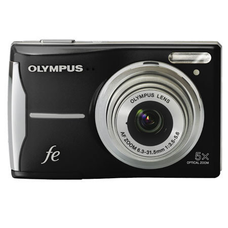 Olympus FE-46 12 MP Digital Camera Kit, - Black - with 4GB Micro SD Memory Card, Table Top Tripod, Camera Case, 4 AA Ni-MH Batteries with Charger
