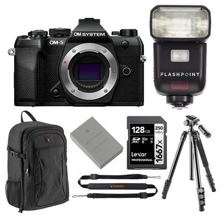 OM SYSTEM OM-5 Mk II Camera, Black, w/Flash,128GB Card,Extra Battery ...