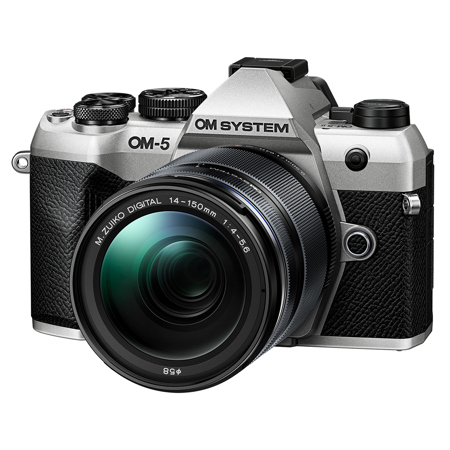 OM SYSTEM OM-5 Mk II Mirrorless Camera,Silver w/ED 14-150mm f/4