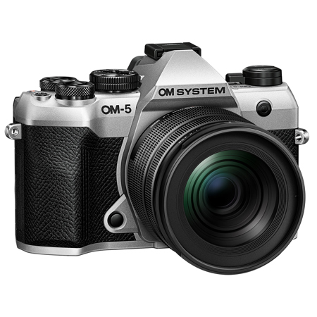 OM SYSTEM OM-5 Mark II Mirrorless Camera, Silver w/ED 12-45mm f/4