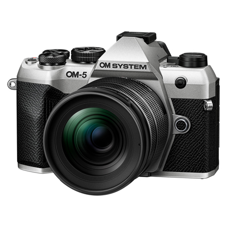 OM SYSTEM OM-5 mark II 本体 OM SYSTEM OM-5 Mark II Mirrorless Camera, Silver with ED 12-45mm f