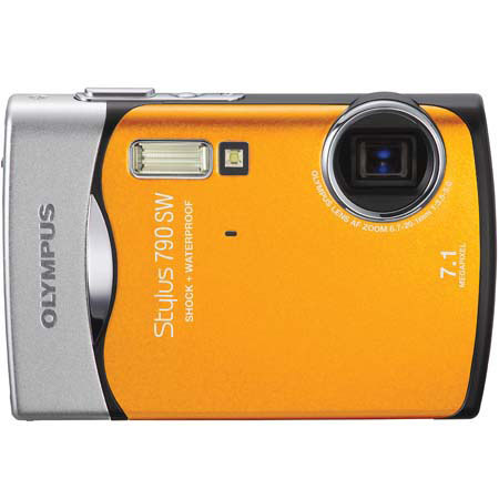 Olympus Stylus 790 SW Shockproof Waterproof Digital Camera, 7.1 Megapixel, 3x Optical, 5x Digital Zoom, Orange