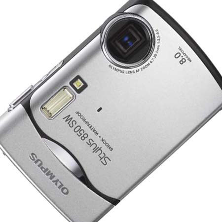 Olympus Stylus 850 Shockproof & Waterproof Digital Camera, 8.0 Megapixel, 3x Optical Zoom, 5x Digital Zoom, 2.5" LCD Screen, Silver