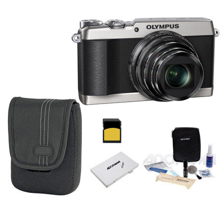 Olympus Stylus SH-1 Digital Camera Silver With Basic Accessory Bundle