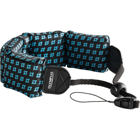 Olympus Fashion Float Strap for Stylus Tough Cameras, Black w/Blue Houndstooth