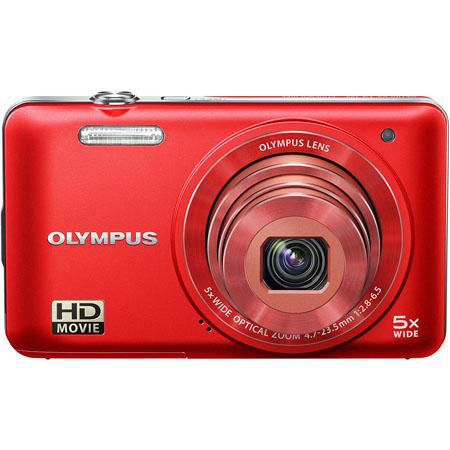 Olympus VG-160 14MP Digital Camera Red Bundle 4GB