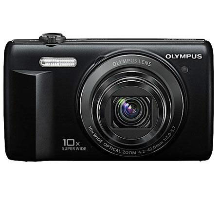 Olympus VR-340 16MP Digital Camera Black - BUNDLE w/4GB + More #V105080BU000