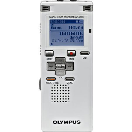 Olympus WS-400S Dig Voice Recorder w/ 1GB Memory, White