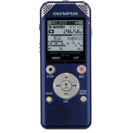 Olympus WS-802 Digital Voice Recorder with Battery, Blue