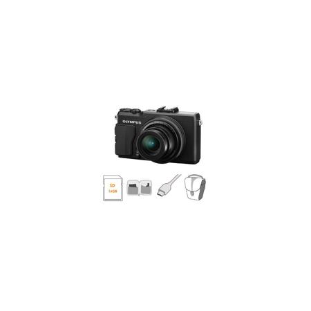 Olympus XZ-2 Digital Camera, 12MP, 24-96mm f/1.8-2.5 Lens, w/Accessory Bundle