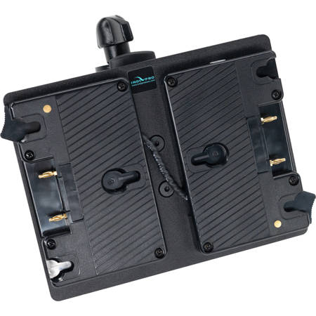 IndiPRO Dual Gold Mount Battery Adapter Plate with 3-Pin XLR to Locking Clamp