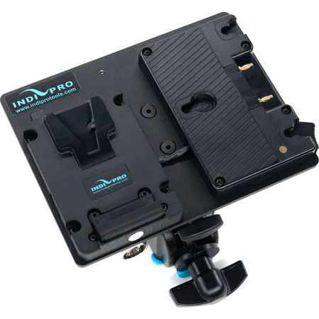 IndiPRO Gold Mount and V-Mount Hot-Swappable Battery Adapter Plate with 3-Pin XLR to Locking Clamp