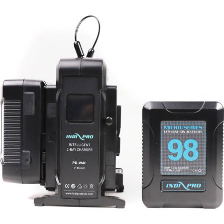 IndiPRO 2x Micro-Series 98Wh Gold Mount Li-Ion Battery and Dual Charger Kit
