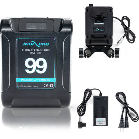IndiPRO Alpha Series 99Wh V-Mount Li-Ion Battery Kit, Black