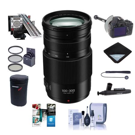 Panasonic LUMIX G Vario 100-300mm f/4.0-5.6 II Lens for MFT with Premium Kit