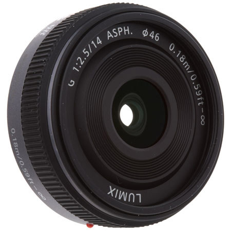Panasonic Lumix G 14mm, f/2.5 Aspherical Lens for Micro Four Thirds Lens Mount Systems - H-H014 - BLACK LENS