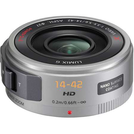 Panasonic Lumix G X Vario PZ 14-42mm f/3.5-5.6 Aspherical Lens for Micro  Four Thirds, Silver