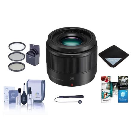 Panasonic Lumix G 25mm f/1.7 Aspherical Lens for MFT with PC Software & Acc  Kit