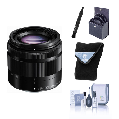 Panasonic LUMIX G Vario 35-100mm f/4.0-5.6 Lens for MFT, Black with Free Acc Kit