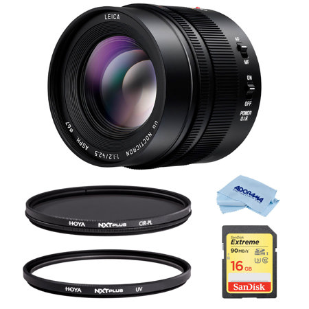 Panasonic LUMIX G Leica DG Nocticron 42.5mm f/1.2 Lens for MFT w/67mm Filter Kit