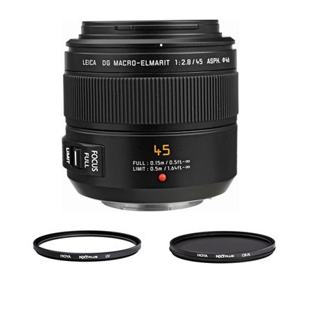Panasonic Lumix G Leica DG Macro-Elmarit 45mm f/2.8 Lens for MFT with  Filter Kit