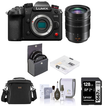 Panasonic Lumix GH6 Mirrorless Camera with 12-60mm Lens with Accessories Kit