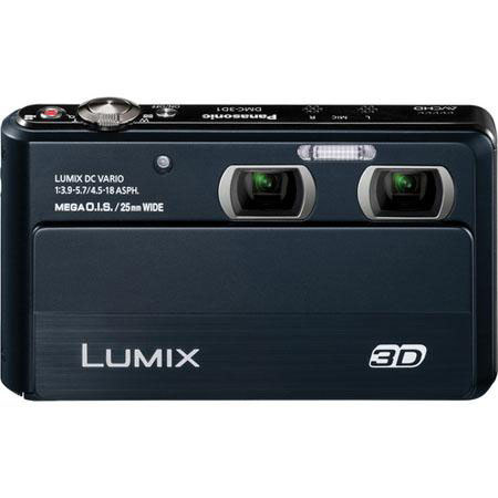 Panasonic Lumix DMC-3D1 12.1MP Digital Camera Black Bundle 8GB