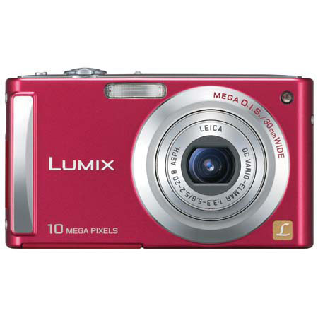 Panasonic Lumix DMC-FS5 Digital Camera with 30mm Wide-Angle Lens, 10.1 Megapixel, 4x Optical Zoom & 4x Digital Zoom, Red