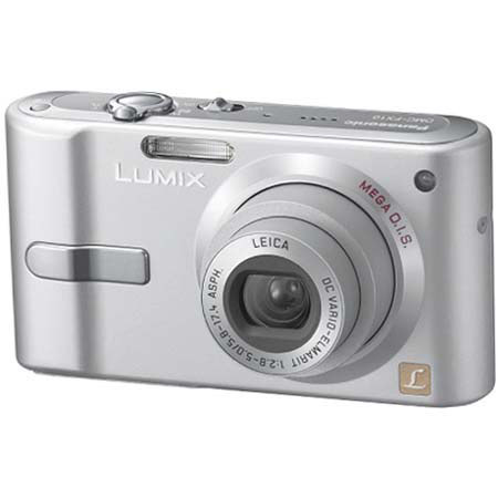 Panasonic Lumix DMC-FX10S Digital Point & Shoot Camera, 6.0 Megapixel, 3x Optical, 4x Digital Zoom, MEGA Optical Image Stabilization and 2.5" LCD, Silver Finish