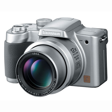 Panasonic Lumix DMC-FZ4S Digital SLR Camera, 4.0 MP, 12x Optical, 4x Digital Zoom, MEGA Optical Image Stabilizer, Color Silver